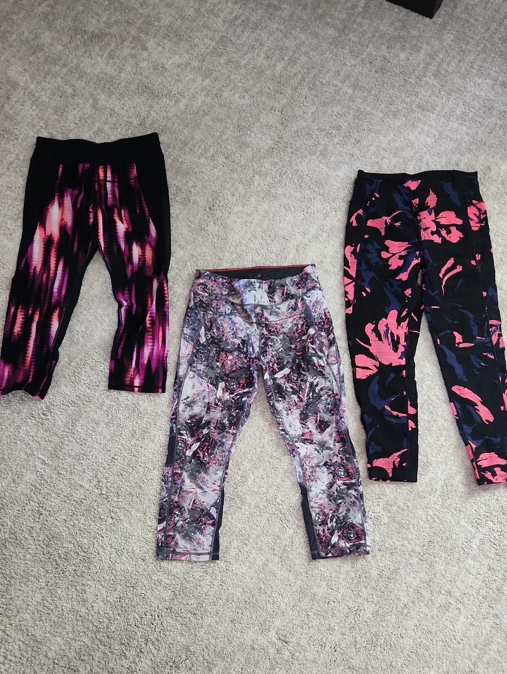 Calvin Klein Pink & Black Patterned Capri Joggers